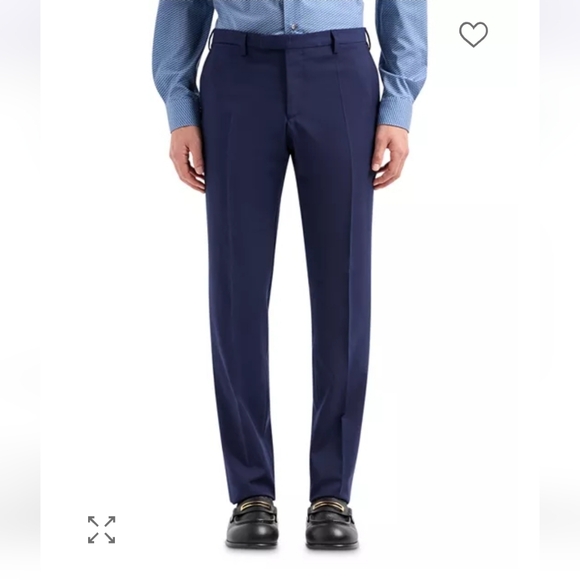 Emporio Armani Slim Fit Navy Blue Wool Dress Pant Trousers Size 36 US